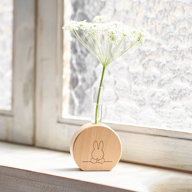 【MIFFY×NICHIGAN】One flower a day wooden flower vessel - Pottery & Ceramics - Wood 