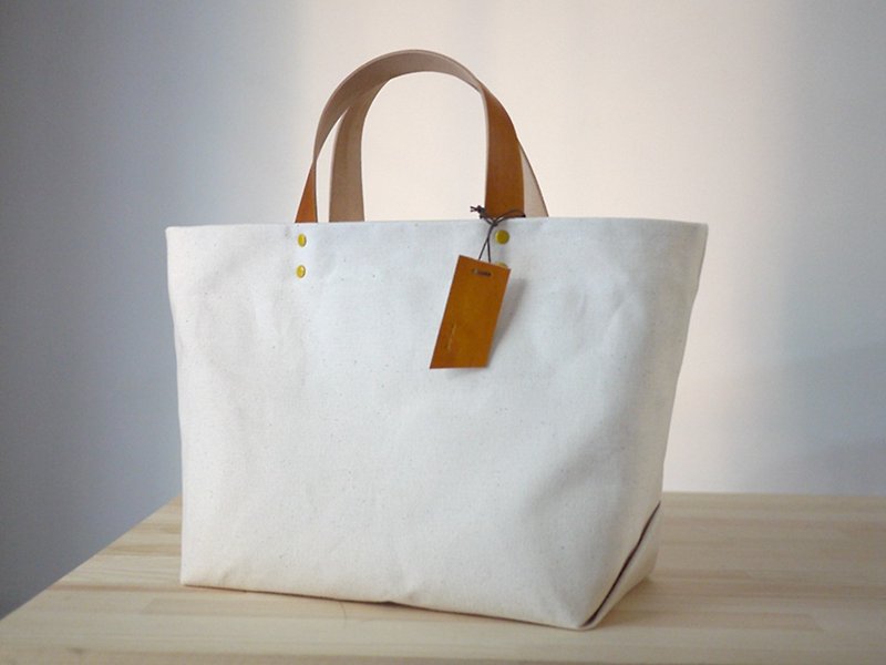 Large wax bag - white paraffin canvas tote bag - กระเป๋าแมสเซนเจอร์ - ผ้าฝ้าย/ผ้าลินิน ขาว
