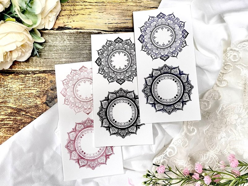 (art memo pack 3 types SET) line art doily - 便條紙/便利貼 - 紙 多色
