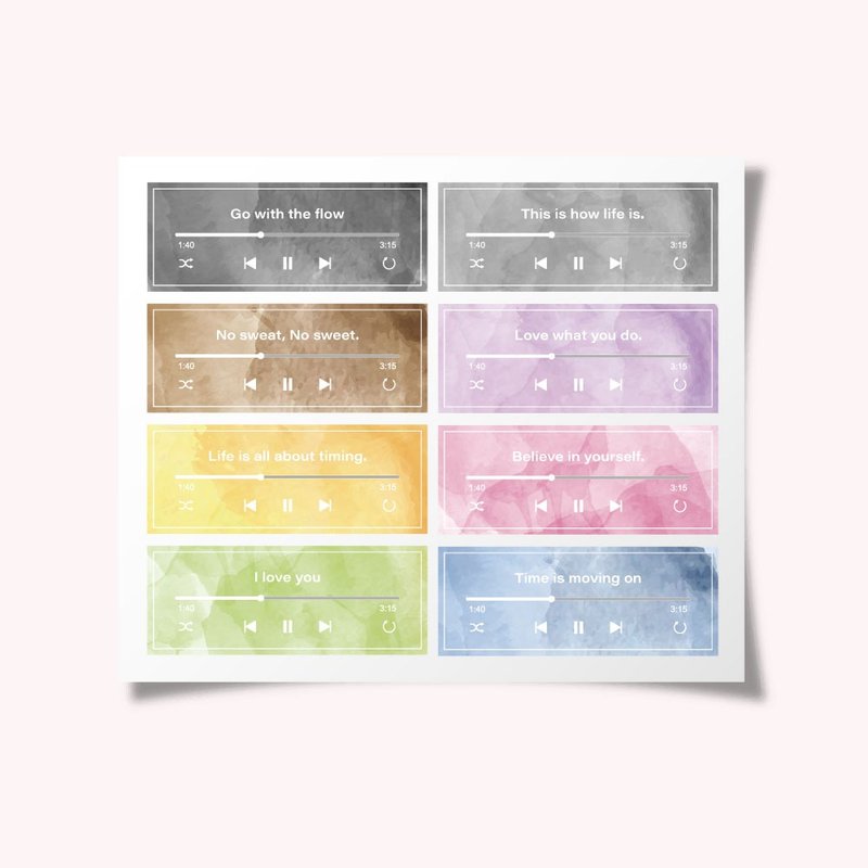 Watercolor playlist label_ stickers - สติกเกอร์ - กระดาษ 