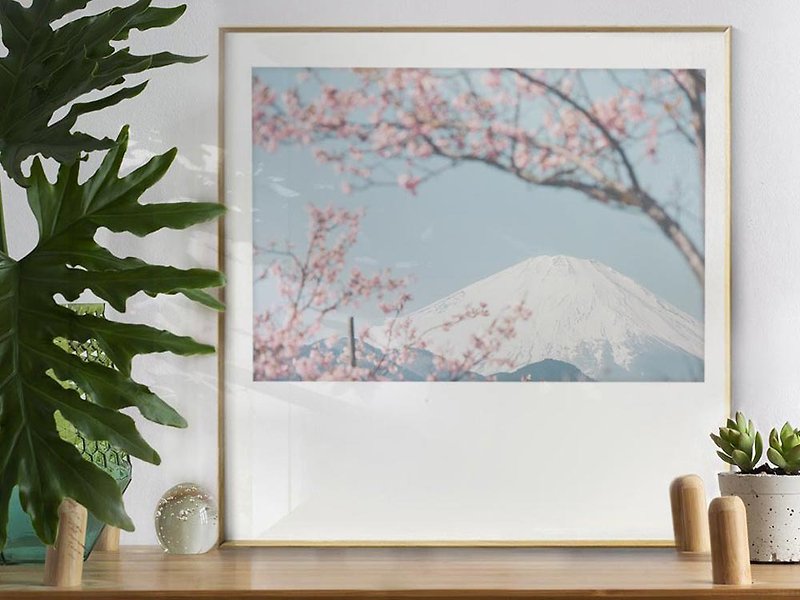 日本17 富士山丨掛畫/海報/台灣製原木畫框/A4/尺寸可客製 - 海報/掛畫/掛布 - 紙 白色