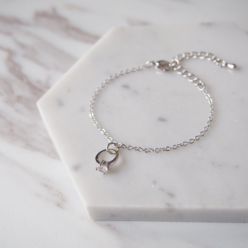 Valentine's Day Honey Gift・I'm Willing・Mini Ring・Bonded Copper Chain Bracelet Bracelet - Bracelets - Other Metals Silver