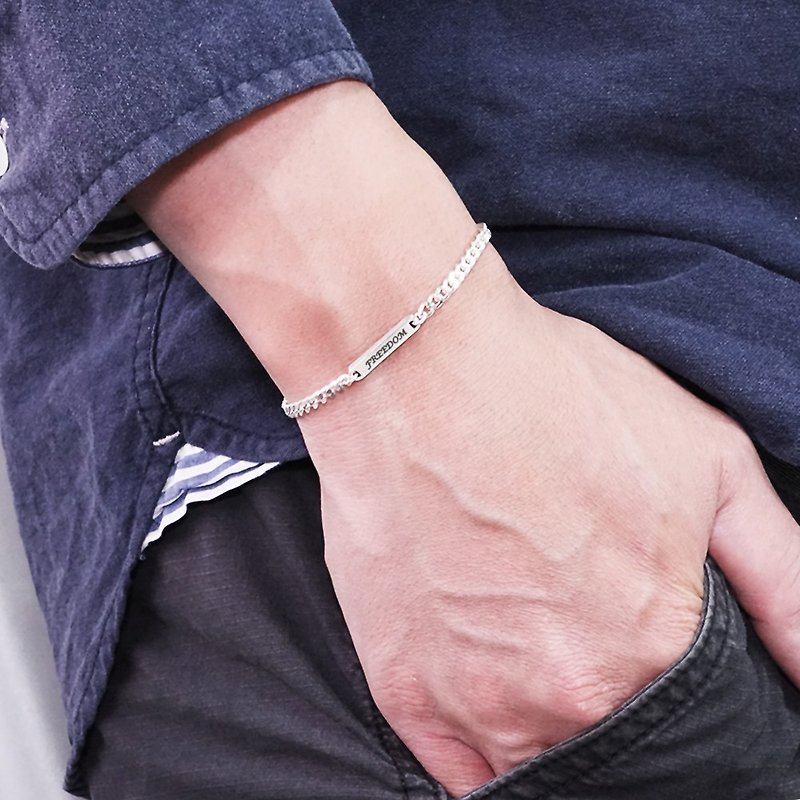 The other end of memory lettering bracelet [fine version - rope chain] 925 sterling silver bracelet - สร้อยข้อมือ - เงินแท้ สีเงิน