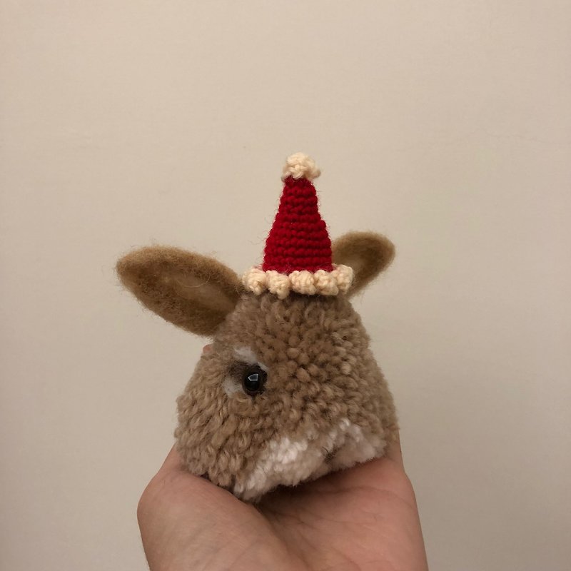 加購商品 - 寵物毛線球的聖誕小帽帽 - 帽子 - 羊毛 紅色