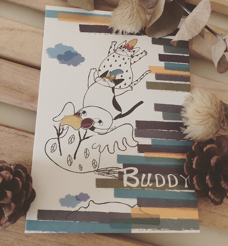 Zoo friend/ Buddy/ buddy - Cards & Postcards - Paper Green