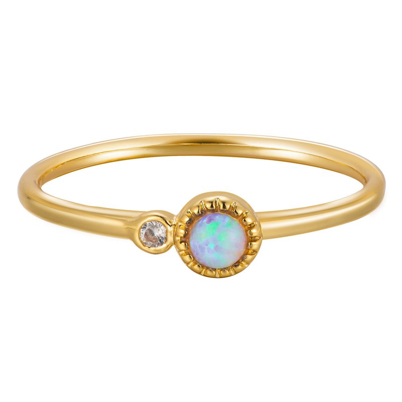 Comet Opal Ring 14k Gold Plated Stone Exclusive Design - General Rings - Semi-Precious Stones White