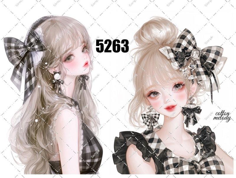original sticker no.5263 人物ステッカー オリジナルステッカー オリジナル人物ステッカー 装飾ステッカー cotton melody - 貼紙 - 紙 