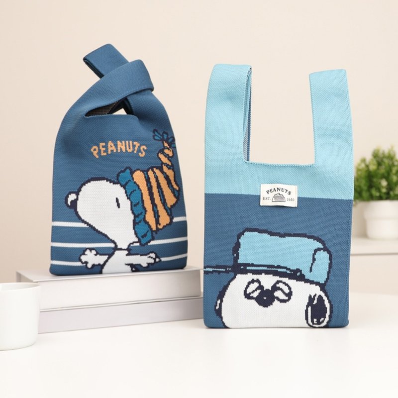 Peanuts Snoopy Knitted Tote Bag - Snoopy Knitted Tote Bag - Handbags & Totes - Polyester Multicolor