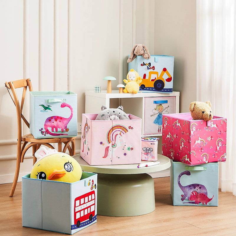 Cube Storage Box - Organizer Container for Kids & Toddlers - กล่องเก็บของ - วัสดุอื่นๆ สึชมพู