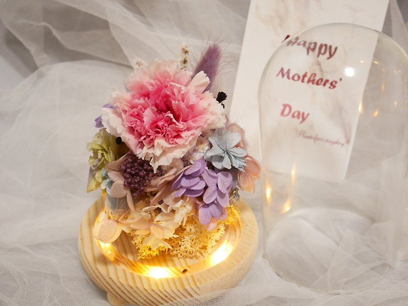Mother's Heart, Everlasting Carnation, Glass Cover, Mother's Day Flower Ceremony - ตกแต่งต้นไม้ - พืช/ดอกไม้ 