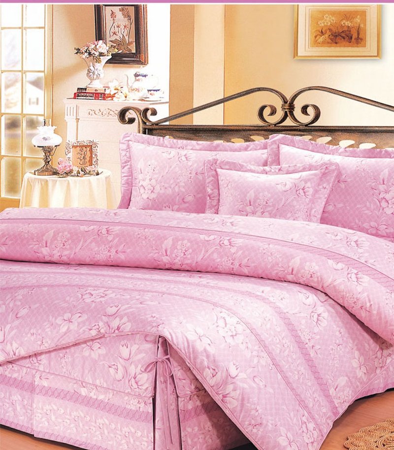 【F218 淡雅花香】100% 40支精梳棉 床單組 - 寢具/床包 - 棉．麻 粉紅色