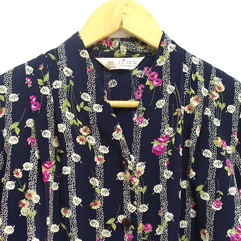 │Slowly│Fruit Flower - Vintage Shirt │vintage.Retro.Literature - เสื้อเชิ้ตผู้หญิง - เส้นใยสังเคราะห์ หลากหลายสี