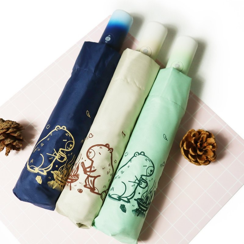 雙龍皮卡巴拉輕量黑膠自動傘防曬自動開收傘雨傘(湖水綠) - 雨傘/雨衣 - 防水材質 綠色