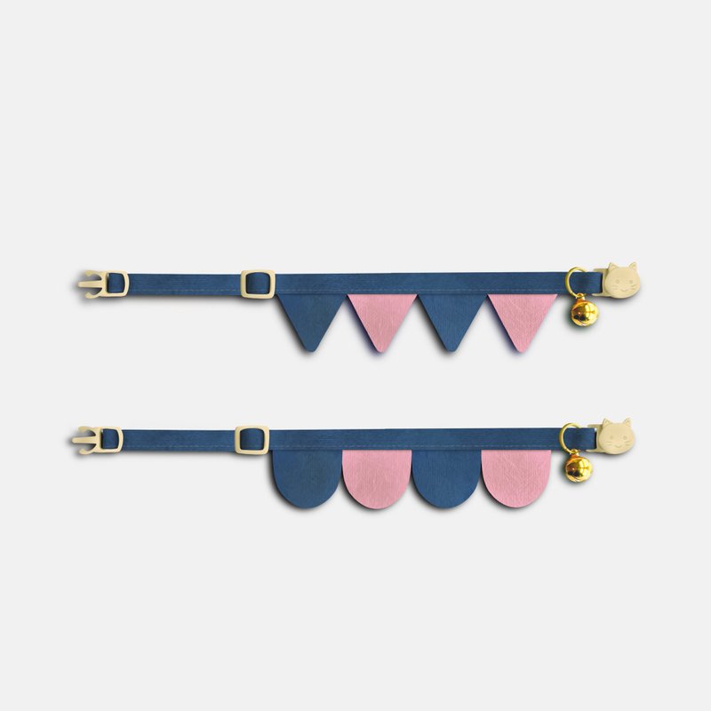 簡約手工定制貓項圈 Blush Sea Safety Breakaway Cat Collar - 項圈/牽繩 - 棉．麻 藍色