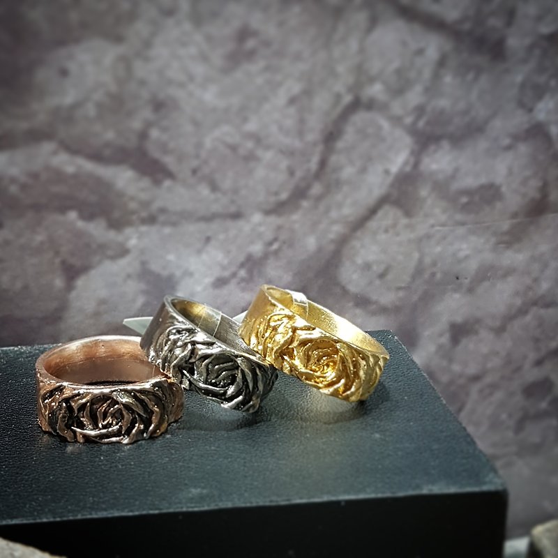Rough rose ring - General Rings - Sterling Silver Gray