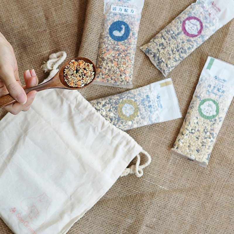[Limited Tasting Pack] 8 small packs of cereals + Xigu cotton pocket multi-grain rice gift pack - Grains & Rice - Cotton & Hemp Khaki