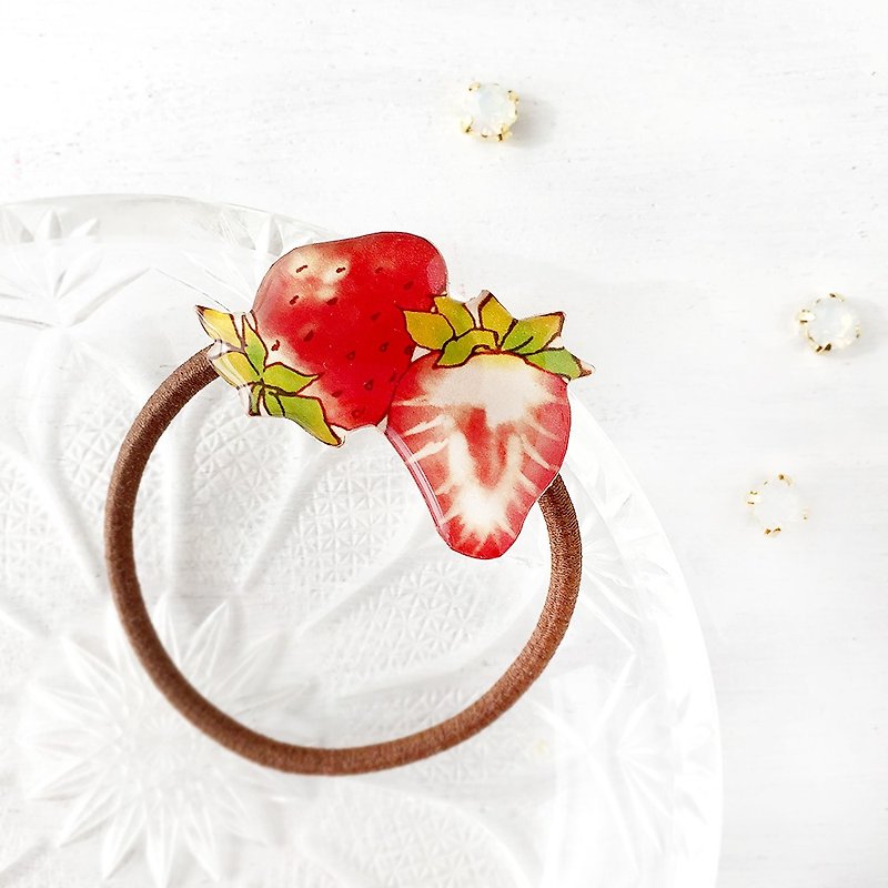 Strawberry hair elastic - Hair Accessories - Plastic Red