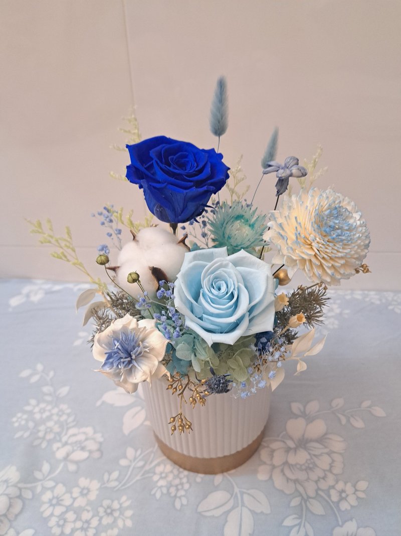 Sapphire Blue Luxury Texture Immortal Flowerpot Ceremony - ตกแต่งต้นไม้ - พืช/ดอกไม้ สีน้ำเงิน