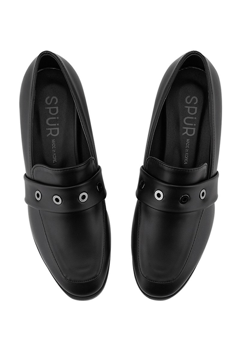 SPUR Nickel donut belt flats LF7030 BLACK - Women's Casual Shoes - Faux Leather Black