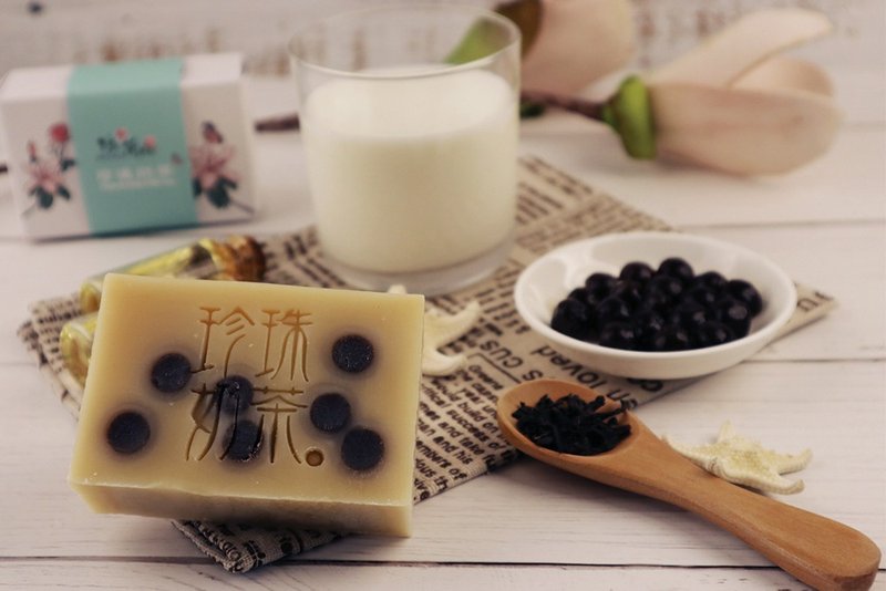 【MULAN Mulan Soap】Pearl Milk Tea Soap-Honey Black Tea Milk Handmade Soap (Water Locking & Whitening) - Soap - Plants & Flowers 