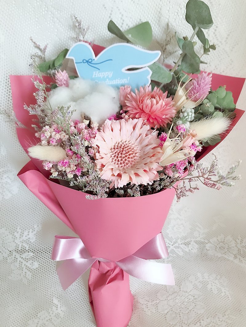 Masako  給女孩的花束  感恩花束  乾燥花束  不付青鳥花插  限量 - 植栽/盆栽 - 植物．花 粉紅色