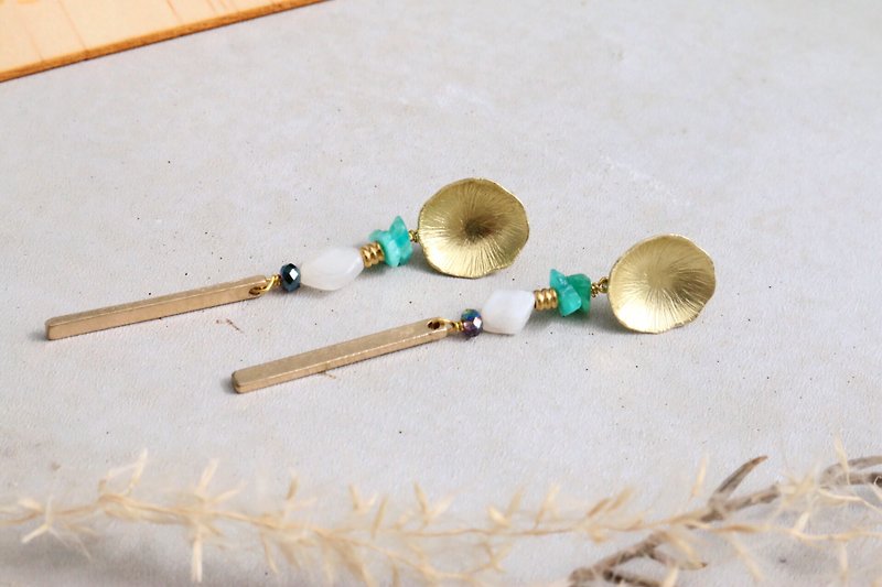 Amazonite moonstone earring 0840 memories - Earrings & Clip-ons - Gemstone Green