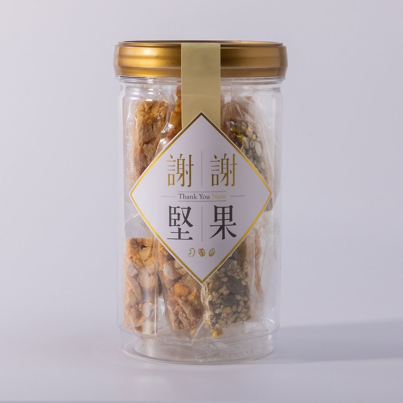 【Nut Bars】(Sealed Jar)(Strict Selection of Vegetarian Snacks)(Crispy and Rich in Taste)(Lacto-Vegetarian) - ขนมคบเคี้ยว - พลาสติก สีทอง