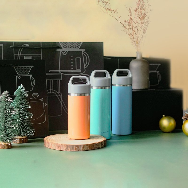 [Christmas Gift Recommendation] Driver Good things come in pairs - Textured thermos bottle Christmas set with exquisite bag - กระบอกน้ำร้อน - สแตนเลส สีใส