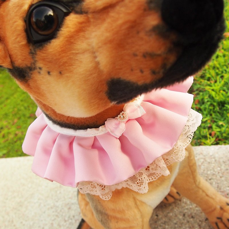 Wedding Pet Dog Lace Collar-Pink - Collars & Leashes - Other Man-Made Fibers Pink