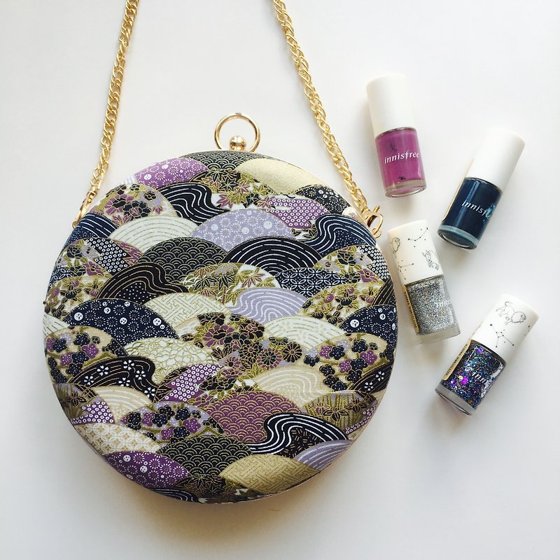 Bagel Bag - Japanese Purple Kimono - Messenger Bags & Sling Bags - Cotton & Hemp Purple