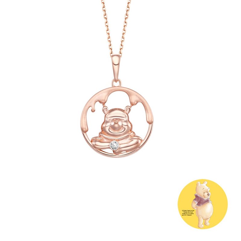 Disney Winnie the Pooh Necklace TON2719 Rose - สร้อยคอ - เงินแท้ สึชมพู