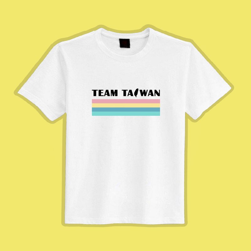 TEAM TAIWAN 彩虹 彩色 衣服 T恤 白T 童裝 純棉 吸濕排汗 涼感衣 - 男 T 恤 - 棉．麻 多色