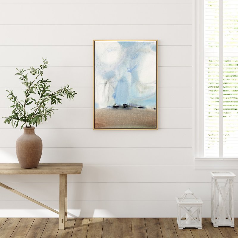 summer - Seaside abstract painting, natural summer, bedroom painting - Posters - Other Materials Blue