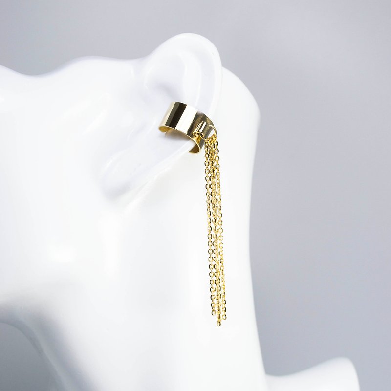 Tassel ear bone clip series - Earrings & Clip-ons - Silver Silver
