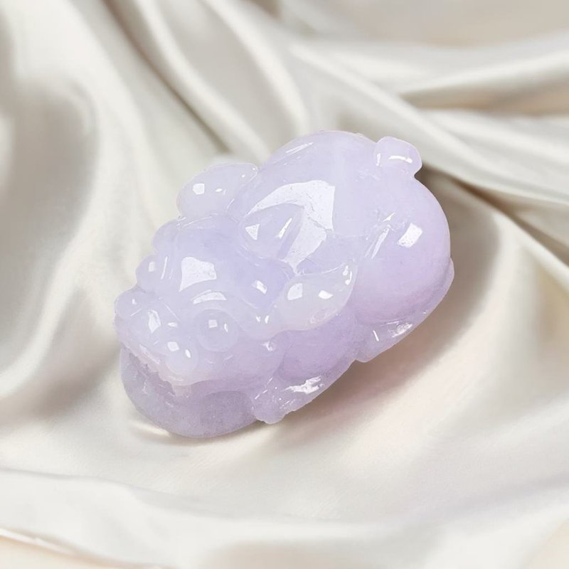 アイスもちラベンダー翡翠貔貅 | 天然ミャンマー翡翠A貨 | ギフト - その他 - 翡翠 パープル