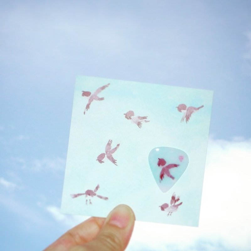 Square FaMa's Pick guitar shrapnel sparrows - Cards & Postcards - Resin Blue