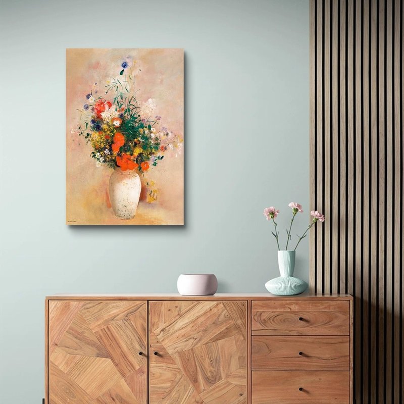 Vase of Flowers Odilon Ludong giclee frameless painting - โปสเตอร์ - เส้นใยสังเคราะห์ 