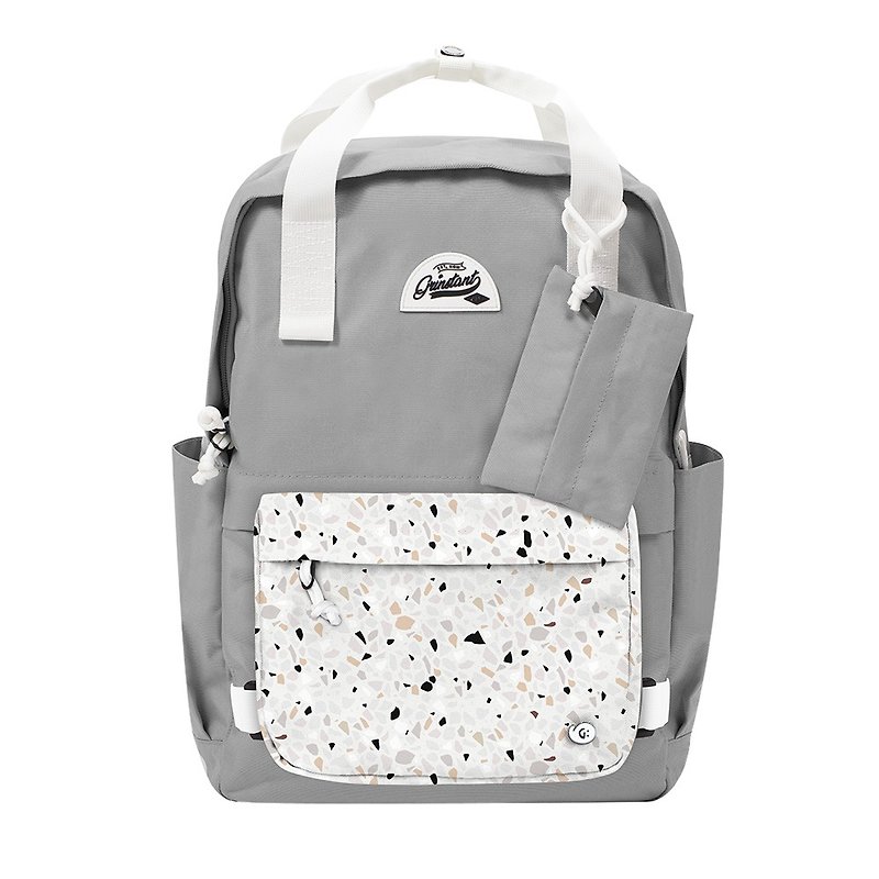 Grinstant mash 15.6 inch rear detachable backpack group - fantasy series (pale gray with Stone) - กระเป๋าเป้สะพายหลัง - เส้นใยสังเคราะห์ 