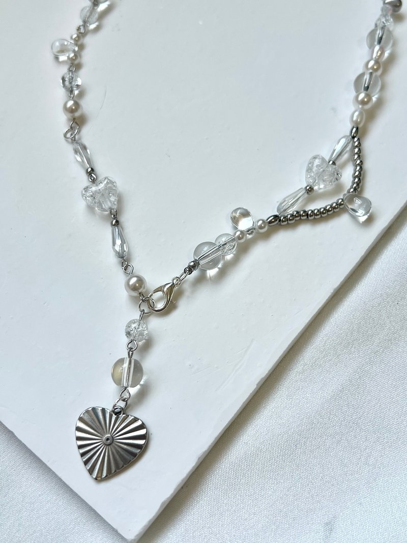 Bubble Heart Necklace丨Bubble Heart Necklace - Necklaces - Pearl 