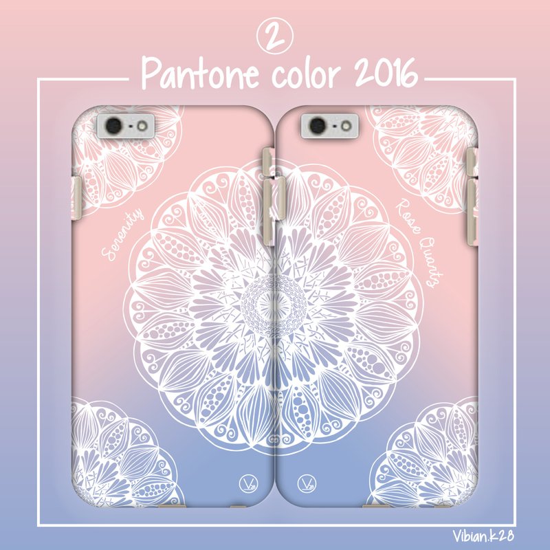 Color / Text customization - Zen wind around mobile phone shell (Pantone pink rose quartz & tranquil blue) - เคส/ซองมือถือ - พลาสติก หลากหลายสี