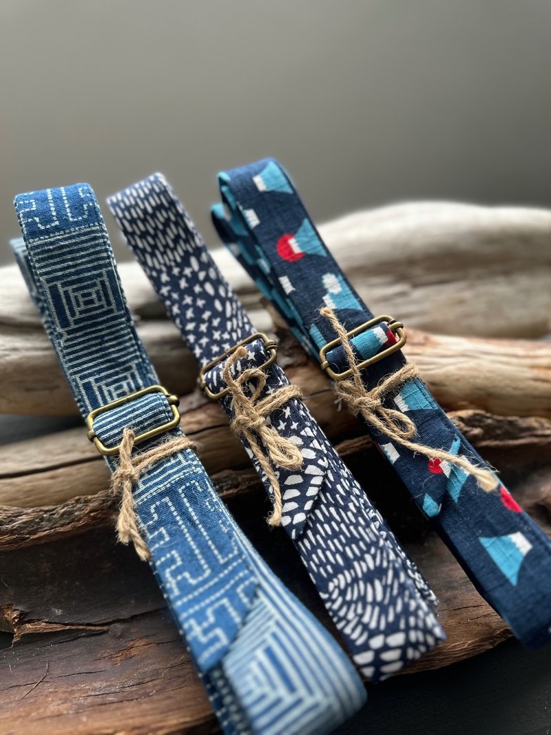 Extra long Japanese fabric belts - Belts - Cotton & Hemp Blue