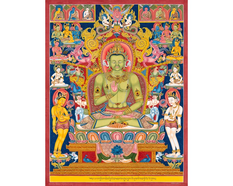 阿摩迦悉地佛 – 不敗智慧與無畏和諧的化身 - 壁貼/牆壁裝飾 - 其他材質 多色