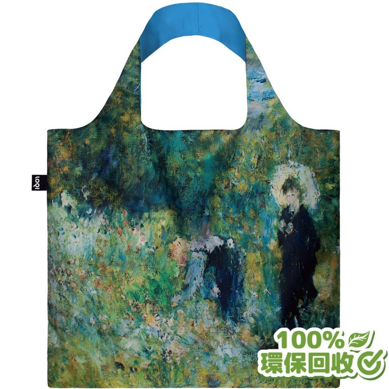 LOQI 環保材質購物袋-花園裡帶陽傘的女人(無扣帶、無暗袋) - 手提包/手提袋 - 環保材質 綠色