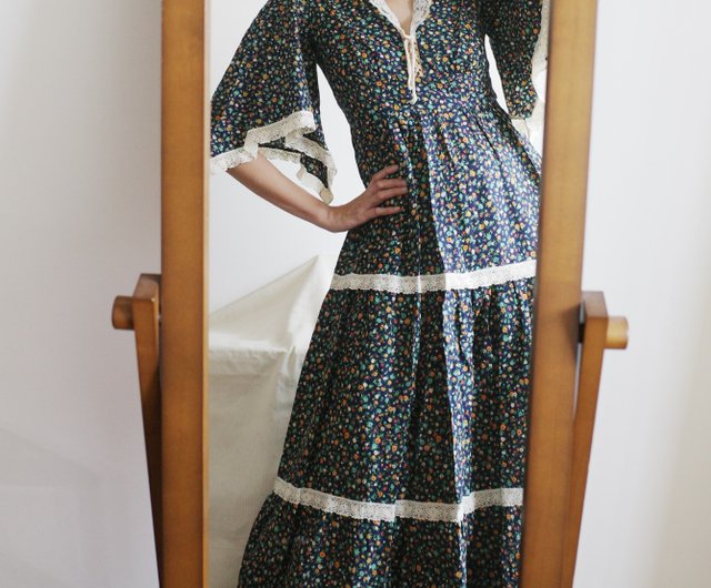 ヴィンテージ70s フレアスリーブ ペイズリーワンピース ヴィンテージ 70s アメリカンプレイリースタイルワンピース - ショップ