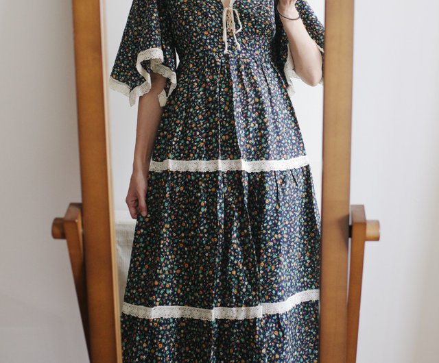 ヴィンテージ70s フレアスリーブ ペイズリーワンピース 70s ビンテージワンピース ペイズリー柄 昭和レトロ 古着 - メルカリ