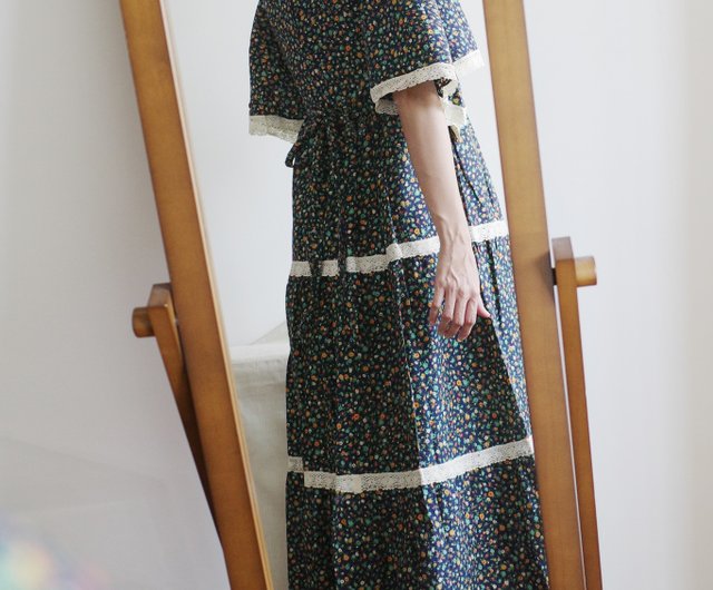 ヴィンテージ 70 年代のアメリカのプレーリー スタイルのドレス