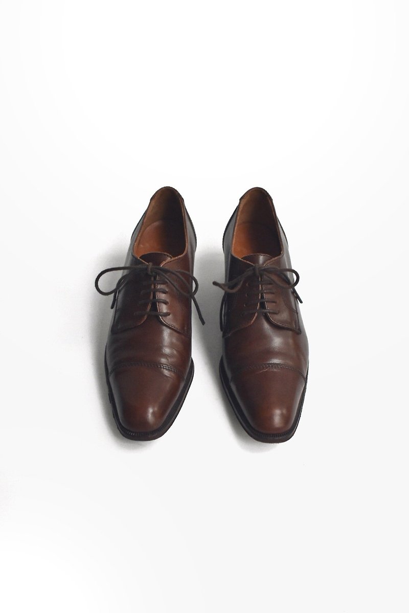 90s Italian Latent Elegant Leather Shoe | Ralph Lauren Derby US 6.5 B EUR 36 - Women's Leather Shoes - Genuine Leather Brown