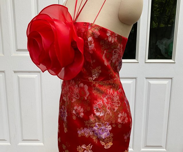 Chinese silk mini on sale dress