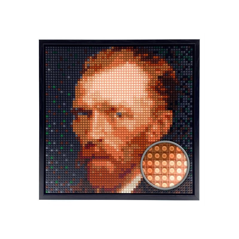 Van Gogh Self-Portrait mini-Brick Portrait Kit, Includes Photo Frame - Posters - Plastic Multicolor