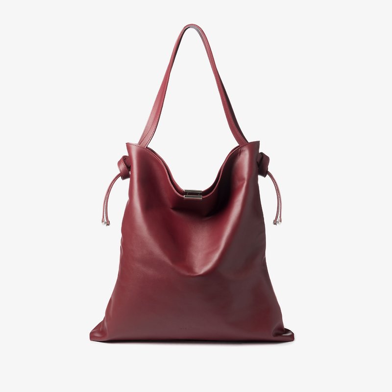 Ally Tote/Clutch Bag | Maroon - Messenger Bags & Sling Bags - Genuine Leather Red
